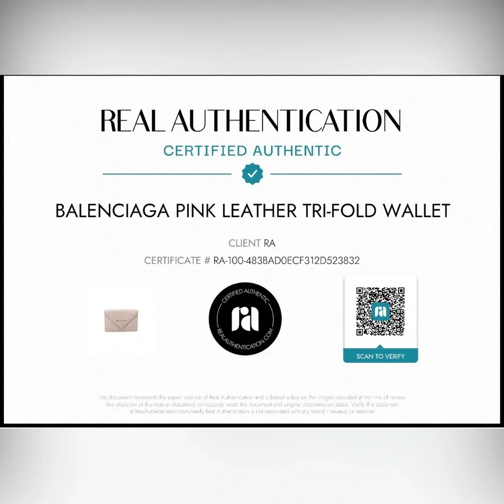 Balenciaga Papier Mini Wallet in pink leather, - Picture 5 of 5